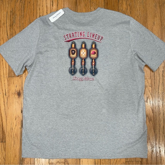 Tommy Bahama Starting Lineup Beer Baseball Pocket T-Shirt Tee, XL, XXL Grey New - Picture 2 of 5